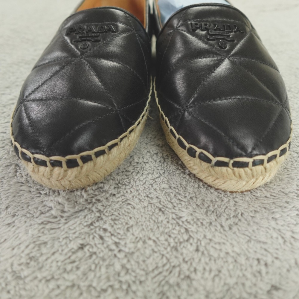 Prada Espadrilles Logo Quilted Matelasse Flats - Picture 11 of 16